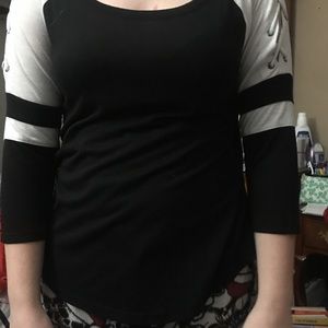 black and white shirt